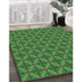 Patterned Army Green Rug in Family Room, pat2431grn