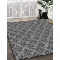 Patterned Gunmetal Gray Rug, pat2431gry