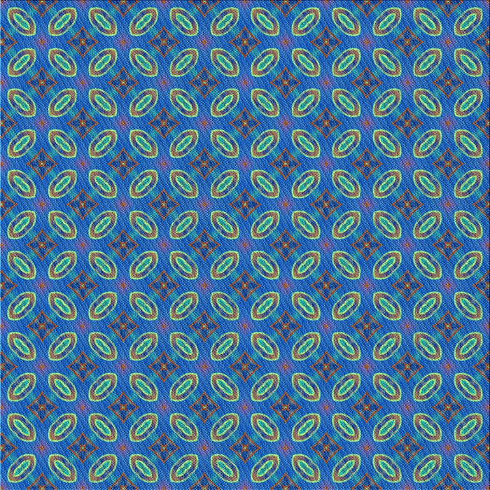 Round Patterned Sapphire Blue Rug, pat2431lblu