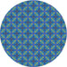 Square Patterned Sapphire Blue Rug, pat2431lblu