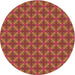 Square Patterned Orange Rug, pat2431org