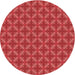 Square Patterned Red Rug, pat2431rd