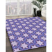 Patterned Slate Blue Rug in Family Room, pat2432blu