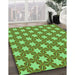 Machine Washable Transitional Green Rug in a Family Room, wshpat2432grn