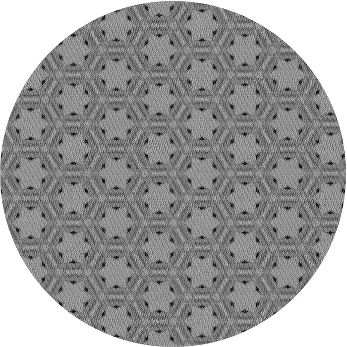 Square Patterned Ash Gray Rug, pat2432gry