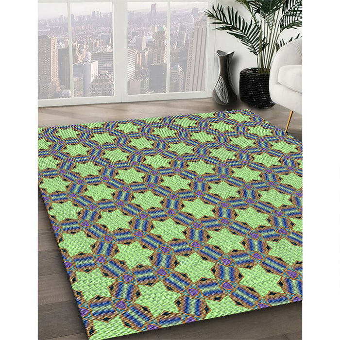 Patterned Purple Rug in Family Room, pat2432lblu