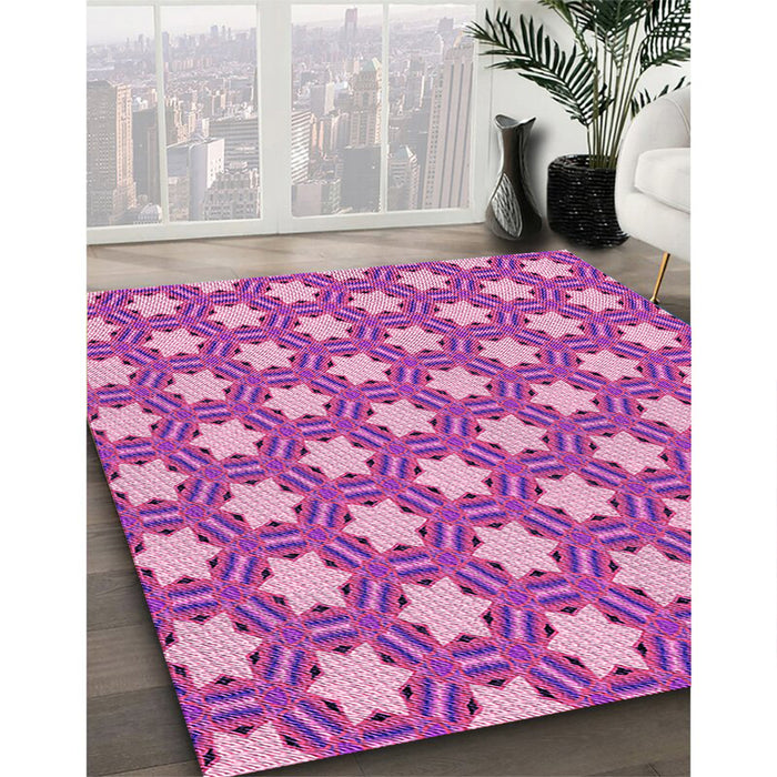 Patterned Magenta Pink Rug in Family Room, pat2432pur