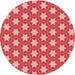 Square Patterned Pastel Red Pink Rug, pat2432rd