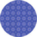 Square Patterned Light Slate Blue Rug, pat2433blu