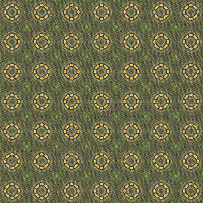 Round Patterned Army Green Rug, pat2433brn