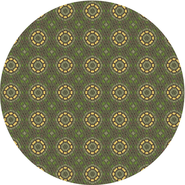 Square Machine Washable Transitional Army Green Rug in a Living Room, wshpat2433brn