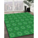 Machine Washable Transitional Green Rug in a Family Room, wshpat2433grn