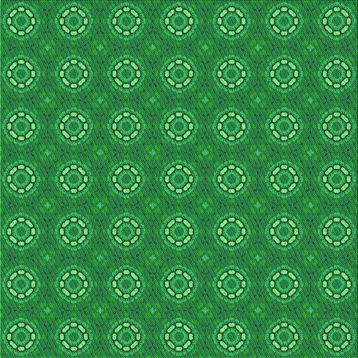 Round Machine Washable Transitional Green Rug, wshpat2433grn