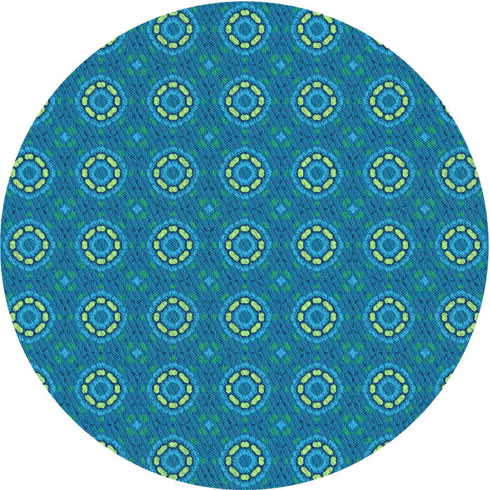 Square Machine Washable Transitional Dark Turquoise Green Rug in a Living Room, wshpat2433lblu