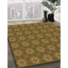 Patterned Dark Bronze Brown Rug in Family Room, pat2433org