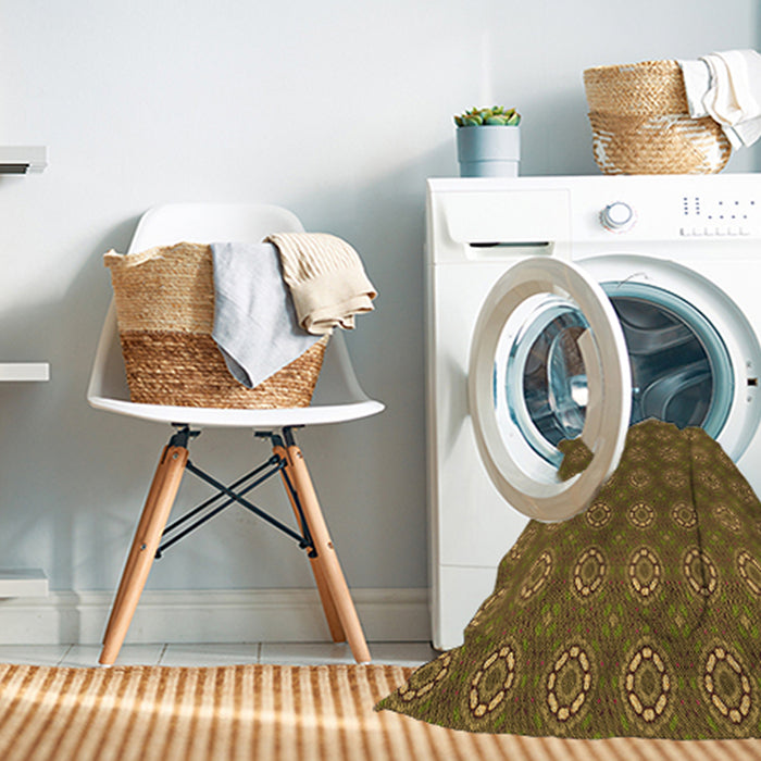 Machine Washable Transitional Dark Bronze Brown Rug in a Washing Machine, wshpat2433org