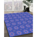 Machine Washable Transitional Light Slate Blue Rug in a Family Room, wshpat2433pur