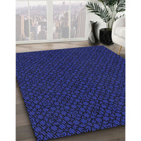 Patterned Blue Orchid Blue Rug, pat2434blu