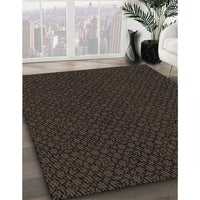 Patterned Dark Brown Rug, pat2434brn