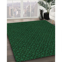 Patterned Black Rug, pat2434grn