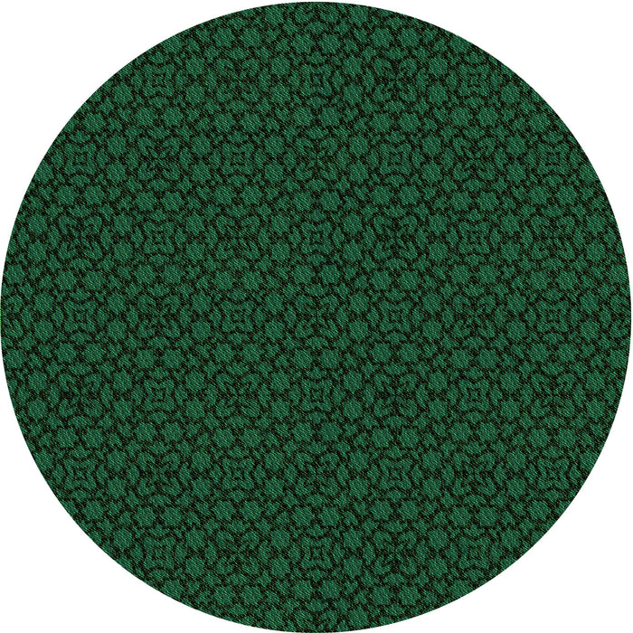 Square Patterned Black Rug, pat2434grn