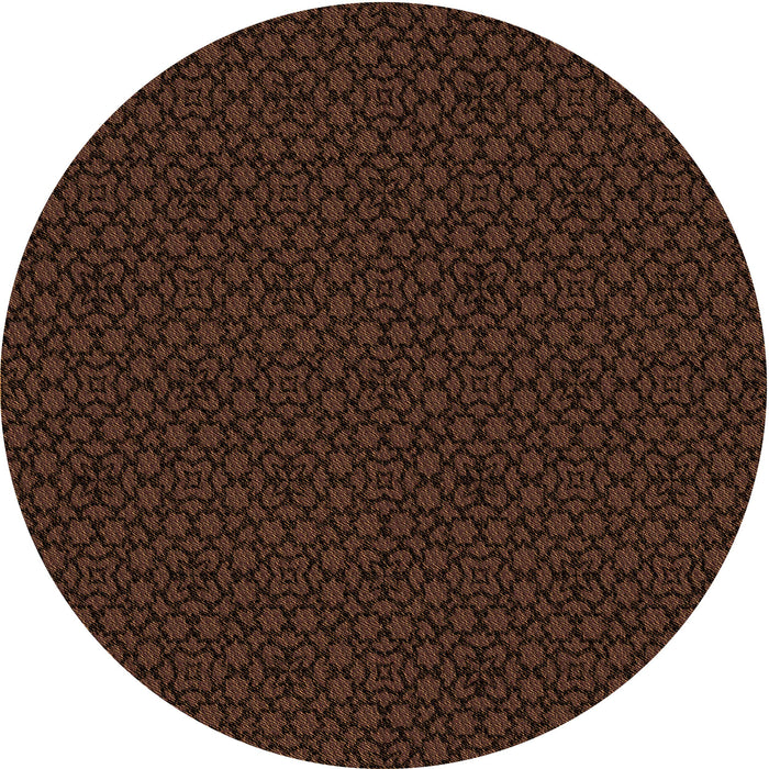 Square Patterned Saddle Brown Rug, pat2434org