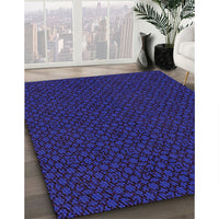 Patterned Blue Orchid Blue Rug, pat2434pur