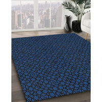 Patterned Blue Novelty Rug, pat2434