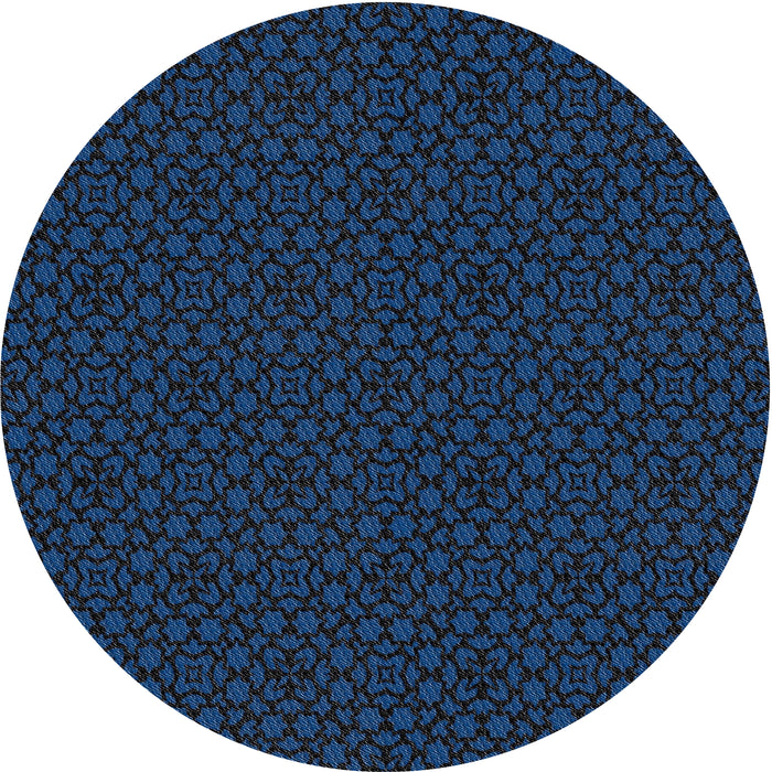 Sideview of Patterned Blue Novelty Rug, pat2434