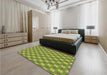 Patterned Pistachio Green Rug in a Bedroom, pat2435brn