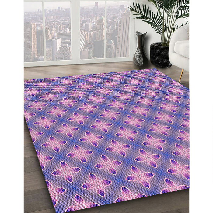 Machine Washable Transitional Purple Violet Purple Rug in a Family Room, wshpat2435pur