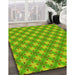 Patterned Green Rug in Family Room, pat2435yw