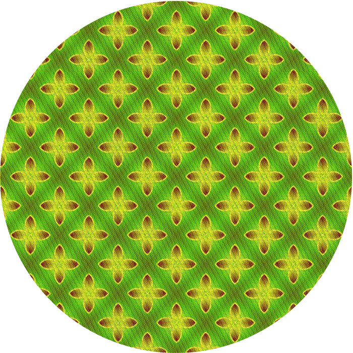 Square Patterned Green Rug, pat2435yw