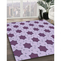 Patterned Mauve Purple Rug, pat2436blu