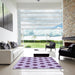 Machine Washable Transitional Mauve Purple Rug in a Kitchen, wshpat2436blu