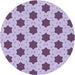 Square Machine Washable Transitional Mauve Purple Rug in a Living Room, wshpat2436blu