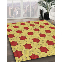 Patterned Red Rug, pat2436brn