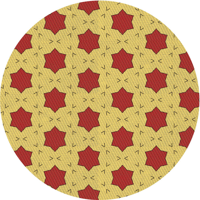 Square Patterned Red Rug, pat2436brn