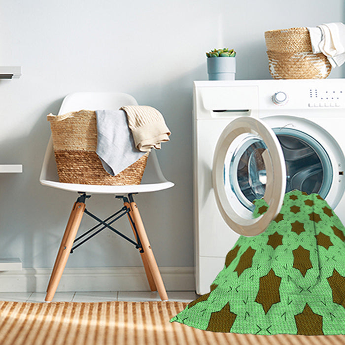Machine Washable Transitional Neon Green Rug in a Washing Machine, wshpat2436grn