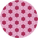 Square Machine Washable Transitional Pink Rug in a Living Room, wshpat2436pur