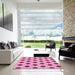 Square Patterned Pink Rug in a Living Room, pat2436pur