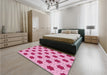 Round Machine Washable Transitional Pink Rug in a Office, wshpat2436pur