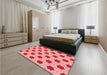 Patterned Pastel Pink Rug in a Bedroom, pat2436rd