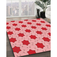 Patterned Pastel Pink Rug, pat2436rd