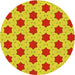 Square Patterned Yellow Rug, pat2436yw