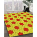 Patterned Yellow Rug in Family Room, pat2436yw