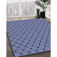 Patterned Sky Blue Rug, pat2437blu