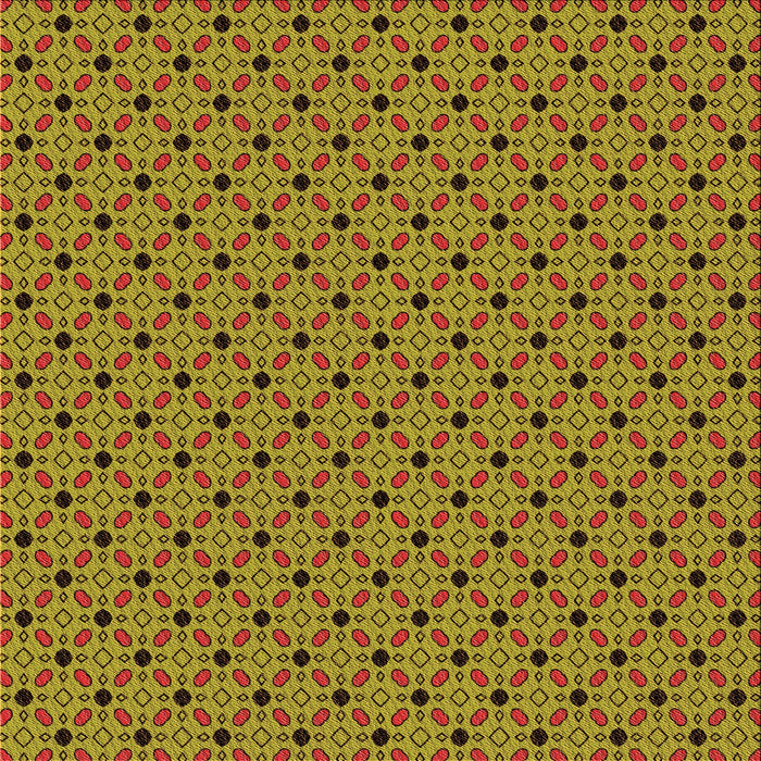 Round Patterned Yellow Rug, pat2437org