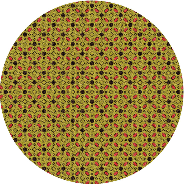 Square Patterned Yellow Rug, pat2437org