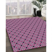 Patterned Dark Raspberry Purple Rug, pat2437pur